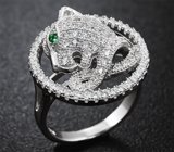 Замечательный серебряный комплект «Пантеры» Серебро 925