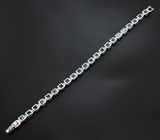 Изящный серебряный браслет с насыщенно-синими топазами огранки «Принцесса» Серебро 925