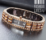 Элегантные женские наручные часы DKNY с инкрустацией кристаллами от Магазина Модных Открытий «Fashion Lines»