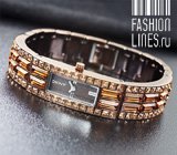 Элегантные женские наручные часы DKNY с инкрустацией кристаллами от Магазина Модных Открытий «Fashion Lines» Не указан