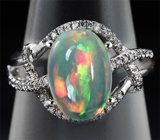 Серебряное кольцо с эфиопским solid опалом Серебро 925