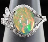 Серебряное кольцо с эфиопским solid опалом Серебро 925