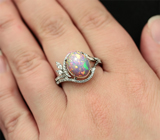 Серебряное кольцо с эфиопским solid опалом Серебро 925