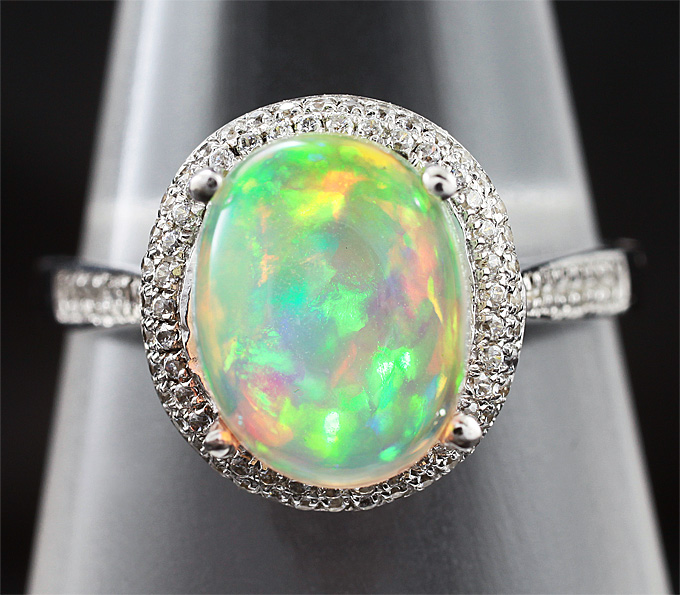 Серебряное кольцо c эфиопским solid опалом