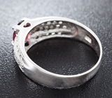 Стильное серебряное кольцо с пурпурно-розовой шпинелью Серебро 925