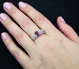 Стильное серебряное кольцо с пурпурно-розовой шпинелью Серебро 925