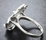 Эффектное серебряное кольцо с топазами и цветной эмалью Серебро 925
