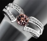 Кольцо с розово-оранжевым сапфиром и бриллиантами