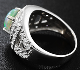 Серебряное кольцо с великолепным многоцветным эфиопским опалом Серебро 925