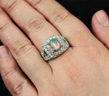 Серебряное кольцо с великолепным многоцветным эфиопским опалом Серебро 925