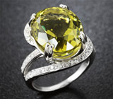 Элегантное cеребряное кольцо с лимонным цитрином Серебро 925