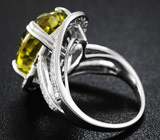 Элегантное cеребряное кольцо с лимонным цитрином Серебро 925