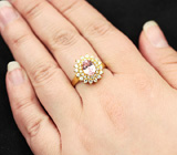 Серебряное кольцо с лабораторным розовым сапфиром Серебро 925