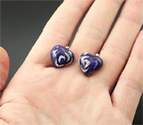 Эффектные серебряные серьги с цветной эмалью Серебро 925