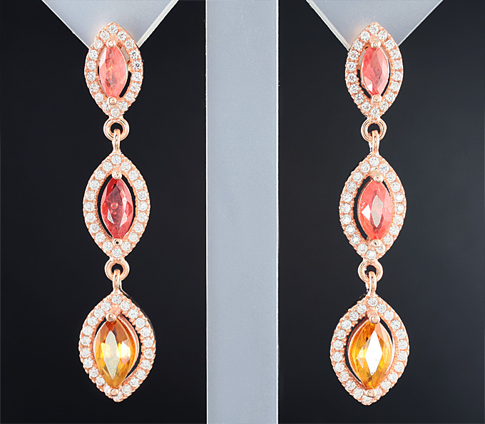 Элегантные серебряные серьги с сапфирами