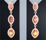 Элегантные серебряные серьги с сапфирами Серебро 925