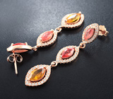 Элегантные серебряные серьги с сапфирами Серебро 925