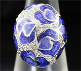 Замечательное серебряное кольцо с цветной эмалью Серебро 925