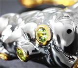 Серебряный браслет с абалоном, перидотами и цитринами Серебро 925