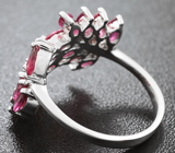 Элегантное серебряное кольцо с пурпурно-розовыми сапфирами Серебро 925