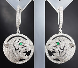 Впечатляющий серебряный комплект «Тигры» Серебро 925