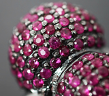 Серебряное кольцо с пурпурными сапфирами