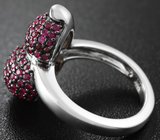 Серебряное кольцо с пурпурными сапфирами