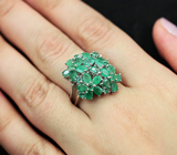 Роскошное серебряное кольцо с изумрудами Серебро 925