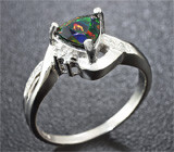 Элегантное серебряное кольцо с ограненным эфиопским черным опалом Серебро 925