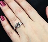 Элегантное серебряное кольцо с ограненным эфиопским черным опалом Серебро 925