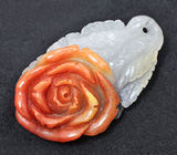 Миниатюра-подвеска «Роза» из цельного халцедона 39,8 грамм Серебро 925