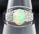 Стильное серебряное кольцо с кристаллическим эфиопским опалом Серебро 925