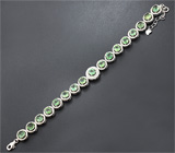 Элегантный серебряный браслет с зелеными апатитами Серебро 925