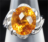 Чудесное серебряное кольцо с золотистым цитрином