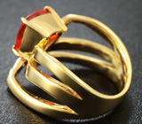 Золотое кольцо с мексиканским огненным опалом и бриллиантами Золото
