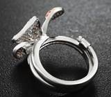 Удивительное серебряное кольцо «Божья коровка» Серебро 925