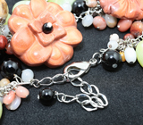 Браслет с разноцветными агатами, яшмой, лимонным нефритом и ониксом 