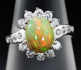 Изящное серебряное кольцо с эфиопским опалом Серебро 925