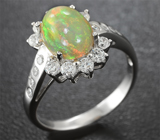 Изящное серебряное кольцо с эфиопским опалом Серебро 925