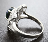 Прелестное серебряное кольцо с кристаллическим черным опалом Серебро 925