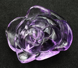 Кольцо c миниатюрой «Роза» из цельного аметиста Серебро 925
