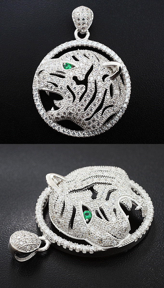 Превосходный серебряный комплект «Тигры» Серебро 925