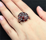 Серебряное кольцо с мозамбикскими гранатами Серебро 925