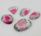 Спецпредложение от мастерской! Набор из 5 слайсов арбузных турмалинов 6,44 карат + дизайн 