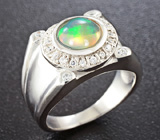 Стильное серебряное кольцо с превосходным кристаллическим эфиопским опалом Серебро 925