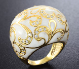 Замечательное серебряное кольцо с эмалью Серебро 925