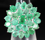 Замечательное серебряное кольцо с изумрудами Серебро 925