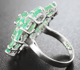 Замечательное серебряное кольцо с изумрудами Серебро 925