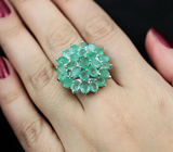 Замечательное серебряное кольцо с изумрудами Серебро 925