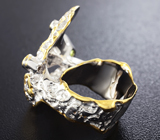 Серебряное кольцо с перидотом и золотисто-желтыми сапфирами Серебро 925